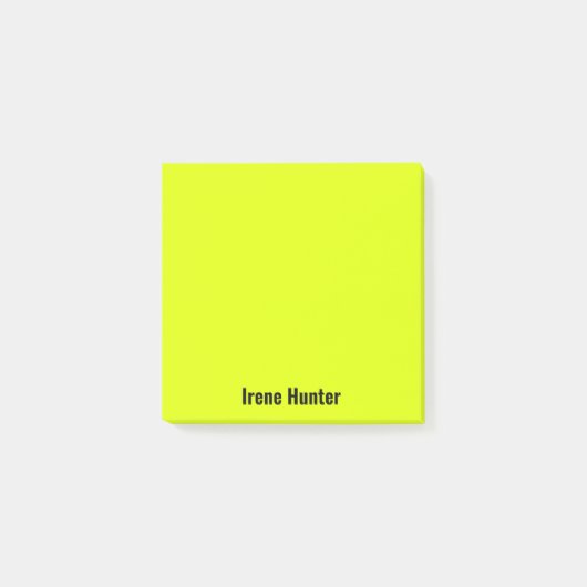 Neon Geel Professioneel Minimalistisch Zwart Scrip Post-it® Notes (Voorkant)