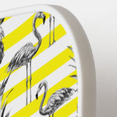 Neon Geel Tropische Ananassen Flamingo's Op Maat G Pickleball Paddle (Links Detail)