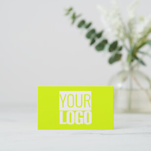 Neon geel - voeg uw logo toe zakelijke kaart visitekaartje