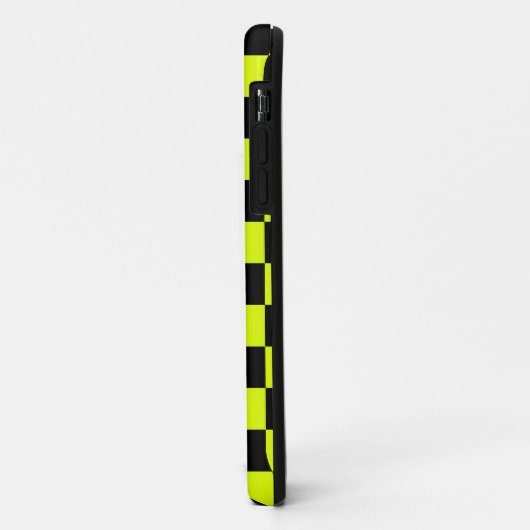 Neon Geel Zwart Geruit Schaakbord Case-Mate iPhone Case (Achterkant/links)