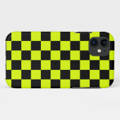 Neon Geel Zwart Geruit Schaakbord Case-Mate iPhone Case (Achterkant (horizontaal))