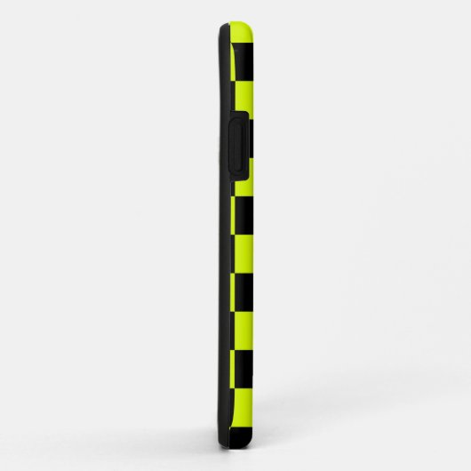 Neon Geel Zwart Geruit Schaakbord Case-Mate iPhone Case (Achterkant/rechts)