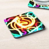 Neon Geometric Art Design voor uw behoeften Bier Onderzetter (Linkerzijde)