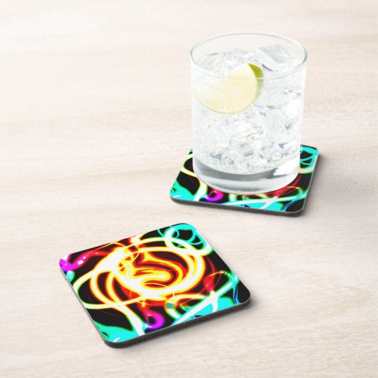 Neon Geometric Art Design voor uw behoeften Bier Onderzetter (Rechterzijde)