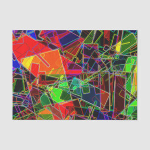 Neon Geometric Fractal Tissuepapier