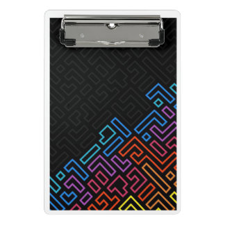 Neon Geometric Maze Mini Clipboard – Modern Colorf Mini Klembord