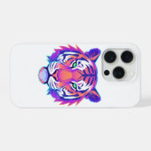 Neon Geometric Tiger iPhone Hoesje (Achterkant horizontaal)