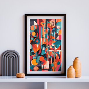 Neon Geometrie Symfonie Poster
