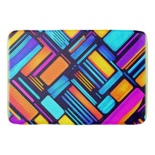 Neon geometrisch Abstract Badmat