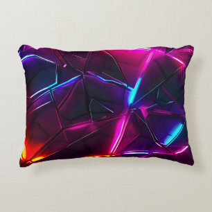 Neon Geometrisch Abstract Futuristisch Cyberpunk Accent Kussen