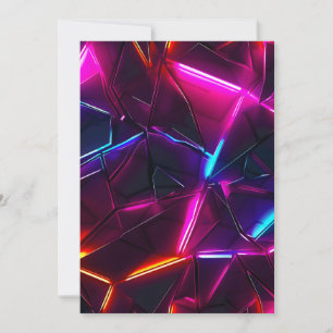 Neon Geometrisch Abstract Futuristisch Cyberpunk Feestdagenkaart