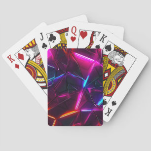 Neon Geometrisch Abstract Futuristisch Cyberpunk Pokerkaarten