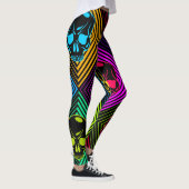 Neon geometrisch schedelpatroon leggings (Rechts)