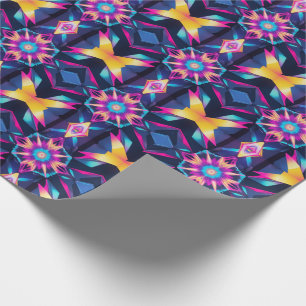 Neon geometrische abstractie cadeaupapier