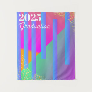 Neon Geometrische Afstudeer Achtergrond Wandkleed
