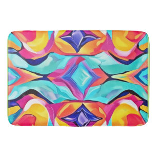 Neon geometrische fusie kunst badmat