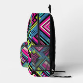 Neon geometrische retro vibes bedrukte rugzak (Rechts)