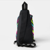 Neon geometrische retro vibes sling bag (Achterkant)