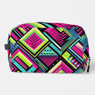 Neon geometrische retro vibes toilettasje
