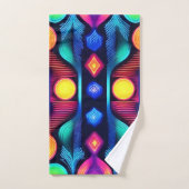 Neon Geometry Mandala Art (Serviette à main)