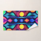 Neon Geometry Mandala Art (Serviette à main)