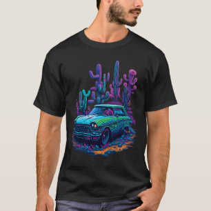 Neon geschenk voor vrienden van oldtimer auto's t-shirt