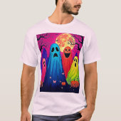 Neon Ghosts' Halloween Party Design T-shirt (Voorkant)