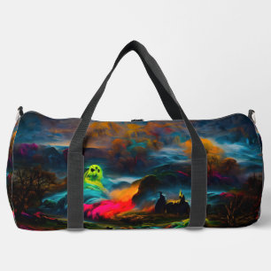 Neon Ghosts in een spookachtig fantasylandschap Plunjezak
