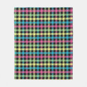Neon Gingham Fleece Deken (Voorkant)