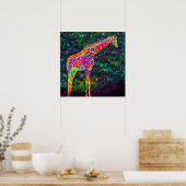 neon giraffe poster (Keuken)