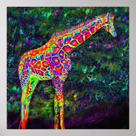 neon giraffe poster (Voorkant)