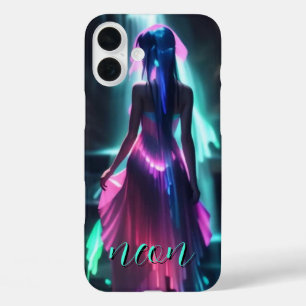 Neon Girl Monogrammed Coque - Mate iPhone