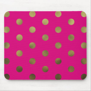 Neon Glam Faux Gold Polka Dots Modern Mousepad Muismat