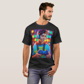 Neon Glare Gaming Controller Design T-shirt (Voorkant volledig)