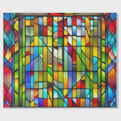 Neon Glas in lood Abstract Cadeaupapier (Vlak)