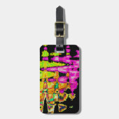 Neon Glitch Abstracte kunst Poster Print Bagagelabel (Voorkant verticaal)