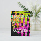 Neon Glitch Abstracte kunst Poster Print Briefkaart (Staand voorkant)