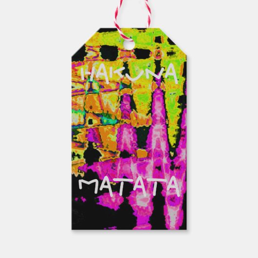Neon Glitch Abstracte kunst Poster Print Cadeaulabel (Voorkant)