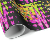 Neon Glitch Abstracte kunst Poster Print Cadeaupapier (Rol Hoek)