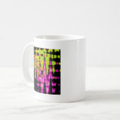 Neon Glitch Abstracte kunst Poster Print Koffiemok (Voorkant links)