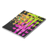 Neon Glitch Abstracte kunst Poster Print Notitieblok (Gedraaid)