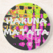 Neon Glitch Abstracte kunst Poster Print Zandsteen Onderzetter (Voorkant)