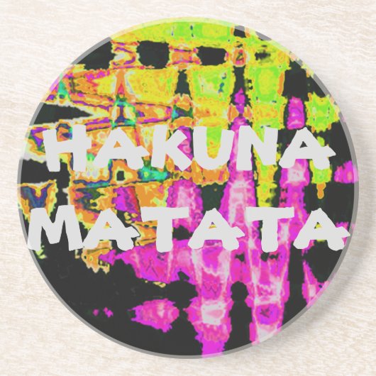 Neon Glitch Abstracte kunst Poster Print Zandsteen Onderzetter (Voorkant)