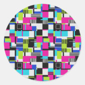 Neon Glitch Art Aesthetic Vinyl Sticker (Devant)