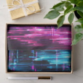 Neon Glitch Datastroom Abstract Tissuepapier (Geschenk)