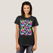 Neon Glitch Geometric Cyberpunk T-Shirt (Voorkant volledig)