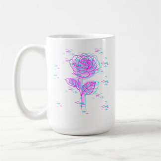 Neon Glitch Roos Ontwerp Koffiemok