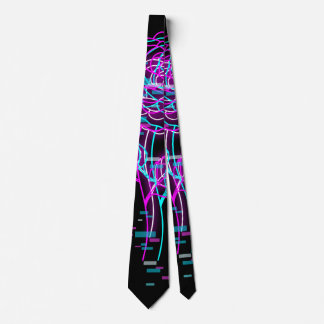 Neon Glitch Roos Ontwerp Stropdas