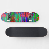 Neon Glitch Stripe Skateboard (Horz)
