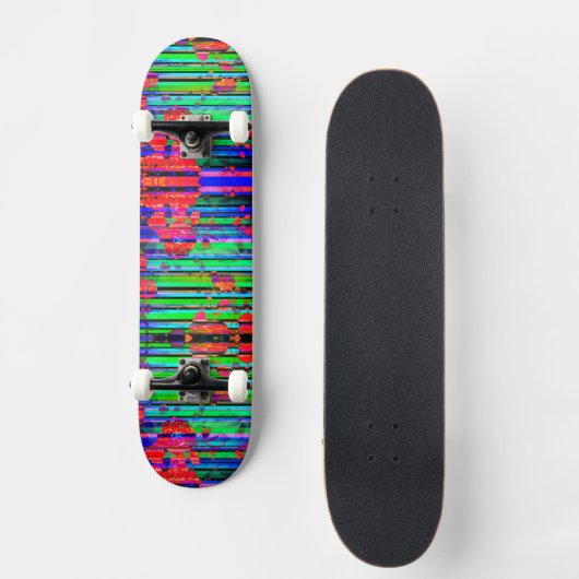 Neon Glitch Stripe Skateboard (Recto)